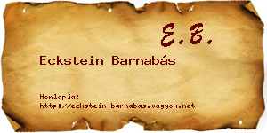 Eckstein Barnabás névjegykártya